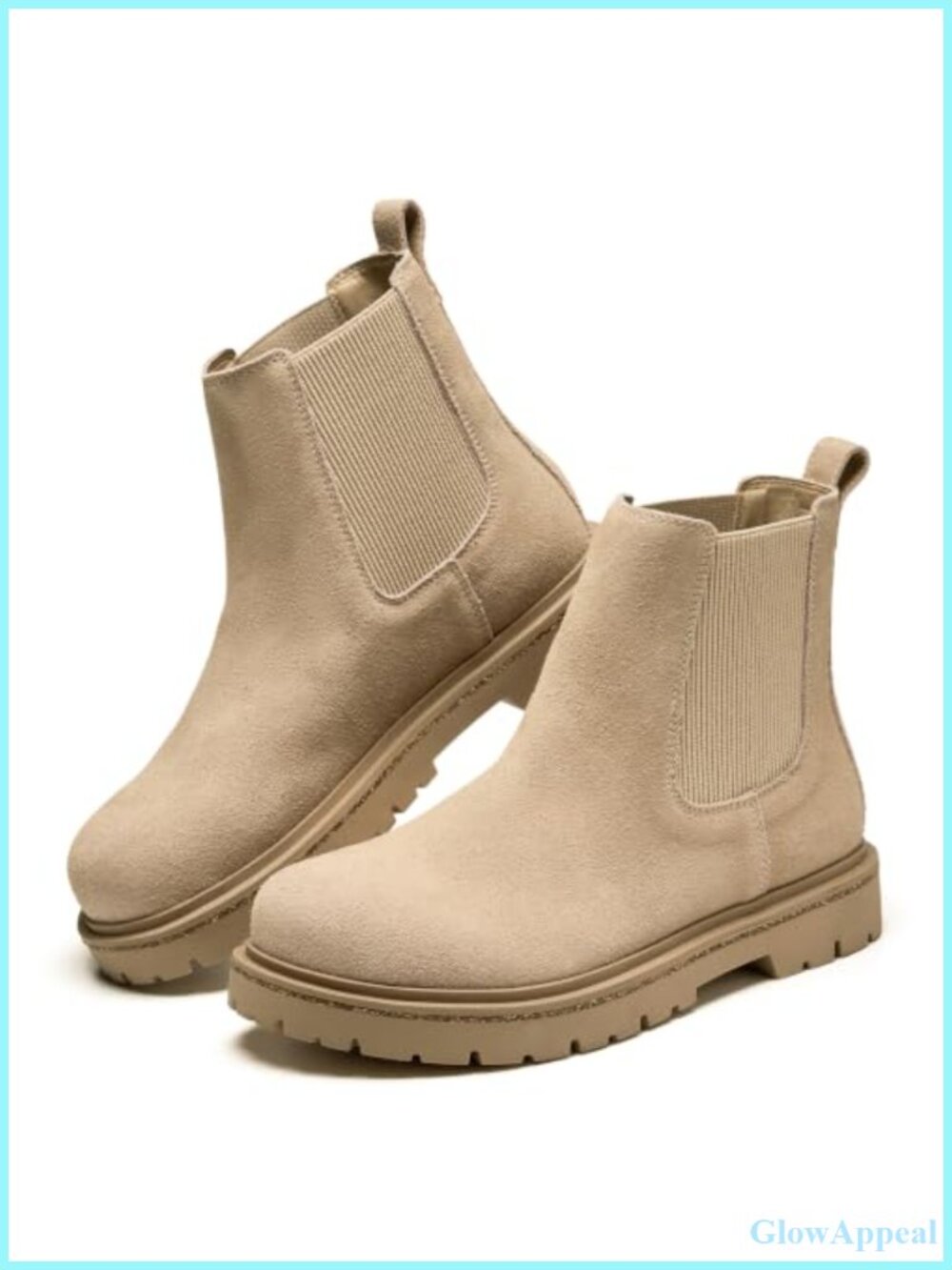 Genuine Leather Chelsea Ankle Boots Memory Foam Cork Insole Non-Slip